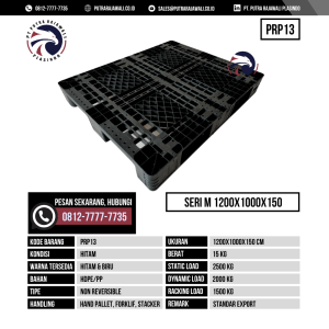 Pallet Plastik Bekas & Baru Ukuran 1200x1000x150 mm - PRP13 - Hitam