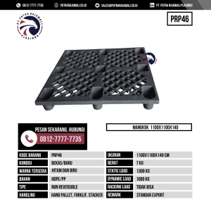 Pallet Plastik Bekas & Baru Ukuran 1100x1100x140 mm - PRP46 - Hitam