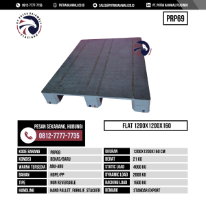 Pallet Plastik Bekas & Baru Ukuran 1200x1200x160 mm - PRP69 - Biru