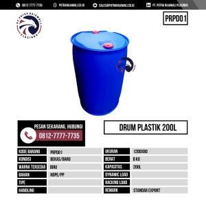 Drum Plastik Bekas & Baru Ukuran 1000x1200x150 mm - PRPD01 - Biru