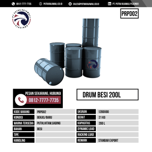 Drum Besi Bekas & Baru Ukuran 1200x800 mm - PRPD02 - Abu-Abu