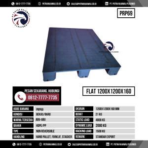 Pallet Plastik Bekas & Baru Ukuran 1200x1200x160 mm - PRP69 - Biru