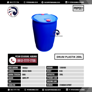Drum Plastik Bekas & Baru Ukuran 1200x800 mm - PRPD01 - Biru