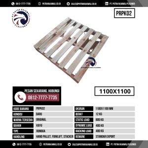Pallet Kayu Bekas & Baru Ukuran 1100x1100 mm - PRPK02 - Original