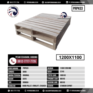Pallet Kayu Bekas & Baru Ukuran 1200x1100 mm - PRPK03 - Original