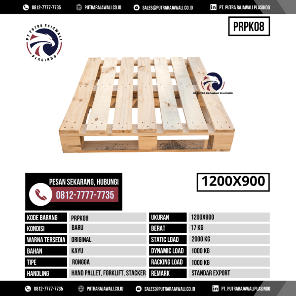 Pallet Kayu Bekas & Baru Ukuran 1200x900 mm - PRPK08 - Original