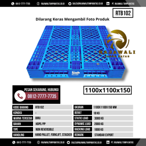 Pallet Plastik Bekas & Baru Ukuran 1100x1100x150 mm - RTB102 - Biru