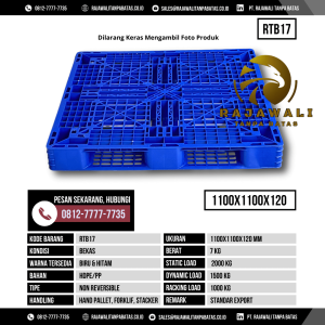 Pallet Plastik Bekas & Baru Ukuran 1100x1100x120 mm - RTB17 - Biru
