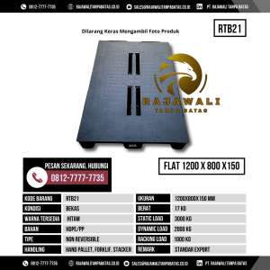 Pallet Plastik Bekas & Baru Ukuran 1200x800x150 mm - RTB21 - Hitam