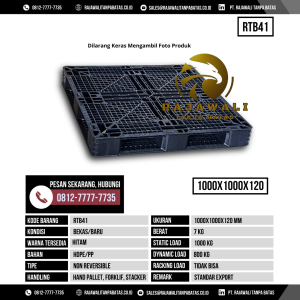 Pallet Plastik Bekas & Baru Ukuran 1000x1000x120 mm - RTB41 - Hitam