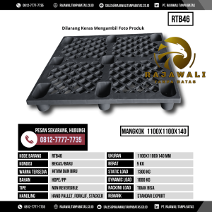 Pallet Plastik Bekas & Baru Ukuran 1100x1100x140 mm - RTB46 - Hitam
