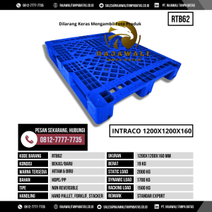 Pallet Plastik Bekas & Baru Ukuran 1200x1200x160 mm - RTB62 - Biru