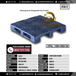 Pallet Plastik Bekas & Baru Ukuran 1200x1000x160 mm - RTB72 - Biru