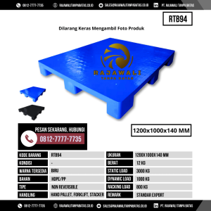 Pallet Plastik Bekas & Baru Ukuran 1200x1000x140 mm - RTB94 - Biru