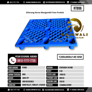 Pallet Plastik Bekas & Baru Ukuran 1200x800x140 mm - RTB96 - Biru