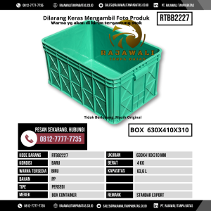 Box Container Bekas & Baru Ukuran 630x410 mm - RTBB2227 - Hijau Kapasitas 63.6 Liter