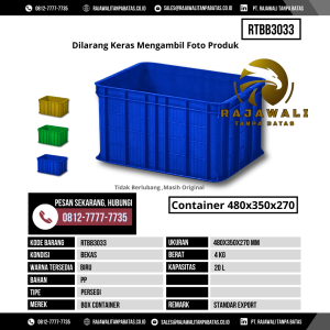 Box Kontainer Baru Ukuran 480x350x270 mm Kapasitas 20.00 Liter - RTBB3033