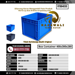 Box Container Bekas & Baru Ukuran 400x300 mm - RTBB4030 - Random Kapasitas 15 Liter