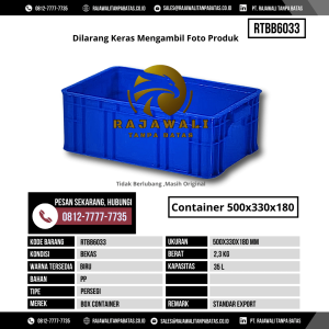 Box Kontainer Baru Ukuran 500x330x180 mm Kapasitas 35.00 Liter - RTBB6033