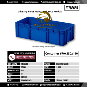 Box Kontainer Baru Ukuran 670x330x190 mm Kapasitas 27.80 Liter - RTBB6655