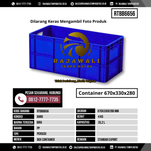 Box Kontainer Baru Ukuran 670x330x280 mm Kapasitas 25.20 Liter - RTBB6656