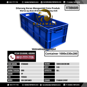 Box Container Bekas & Baru Ukuran 1000x330 mm - RTBB6689 - Biru Kapasitas 60 Liter