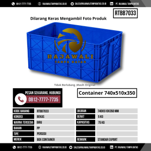 Box Kontainer Baru Ukuran 740x510x350 mm Kapasitas 134.60 Liter - RTBB7033