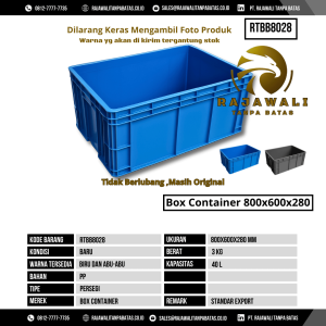Box Container Bekas & Baru Ukuran 800x600 mm - RTBB8028 - Random Kapasitas 40 Liter