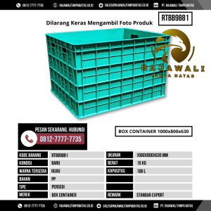 Box Kontainer Baru Ukuran 1000x800x630 mm Kapasitas 180.00 Liter - RTBB9881