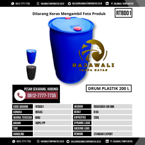 Drum Plastik Bekas & Baru Ukuran 950x580 mm - RTBD01 - Biru