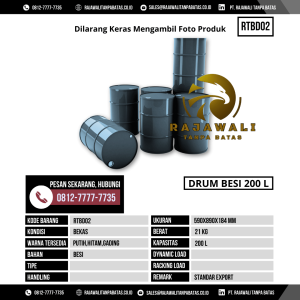 Drum Besi Bekas & Baru Ukuran 590x890 mm - RTBD02 - Hitam