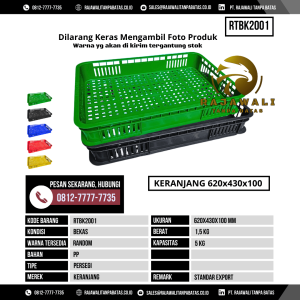 Keranjang Bekas & Baru Ukuran 620x430 mm - RTBK2001 - Hijau Kapasitas 5 Liter