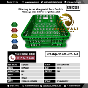 Keranjang Bekas & Baru Ukuran 620x420 mm - RTBK2002 - Hijau Kapasitas 5 Liter